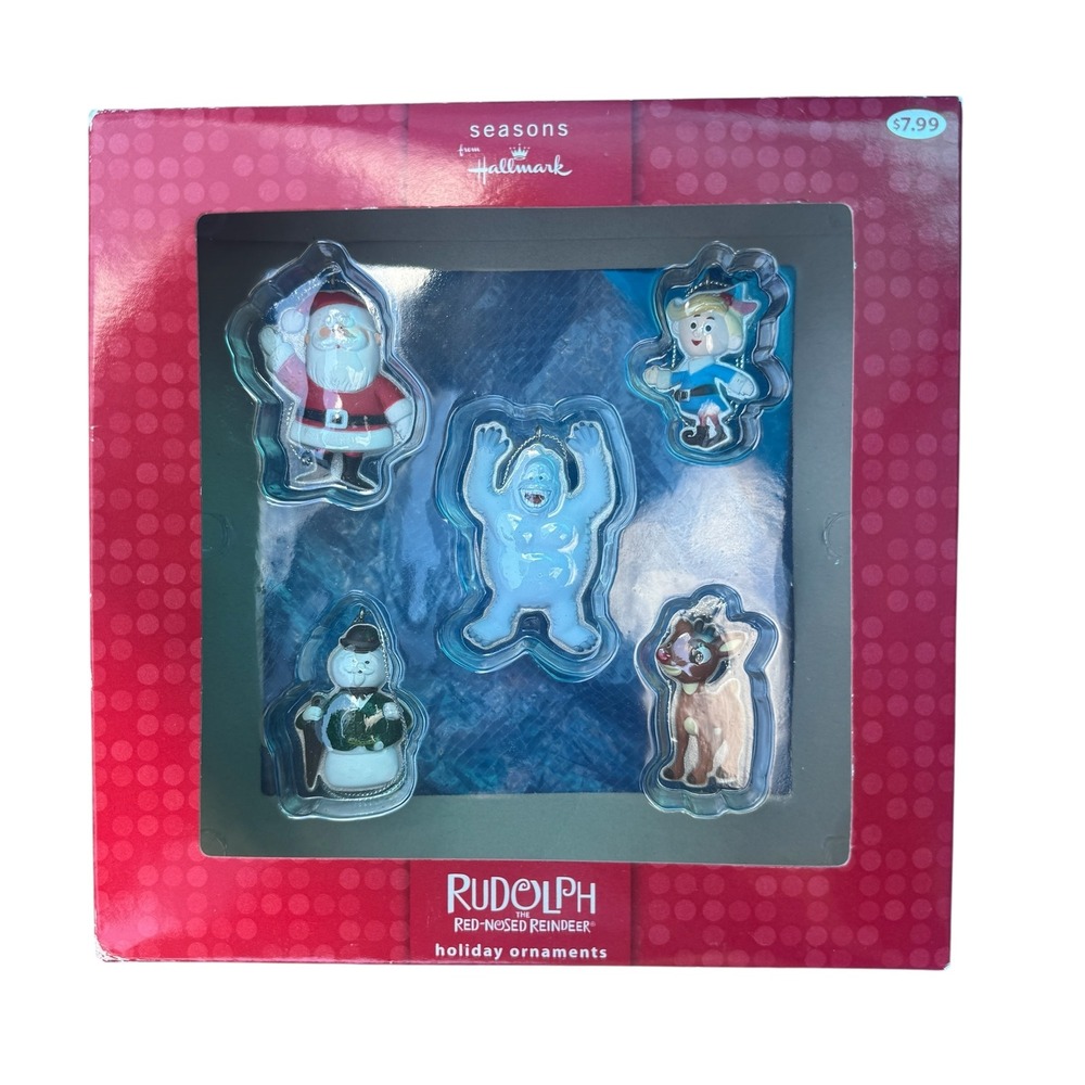 Hallmark Rudolph the Red-Nosed Reindeer Holiday Ornaments Set of 5  NEW